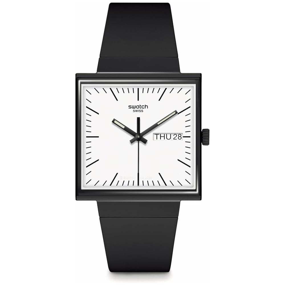 Swatch What If Black Watch SO34B700 Stylish Design, Water Resistant, Quartz Movement