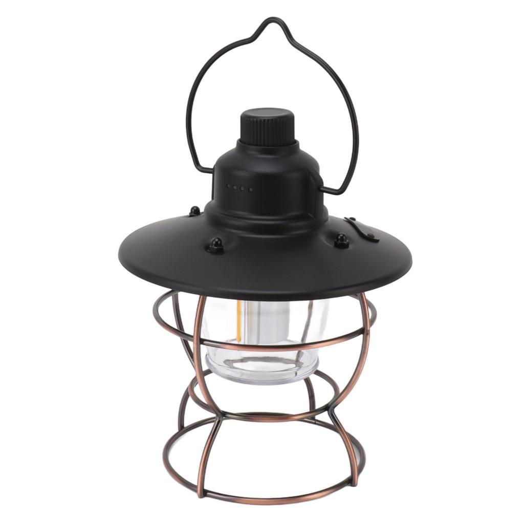 LED Camping Lantern Portable 3 Light Modes USB Charge Stepless Dimming LED Vintage Lantern for