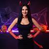 Devil Costume Accessories Set for Halloween - Headband Choker Gloves Tail