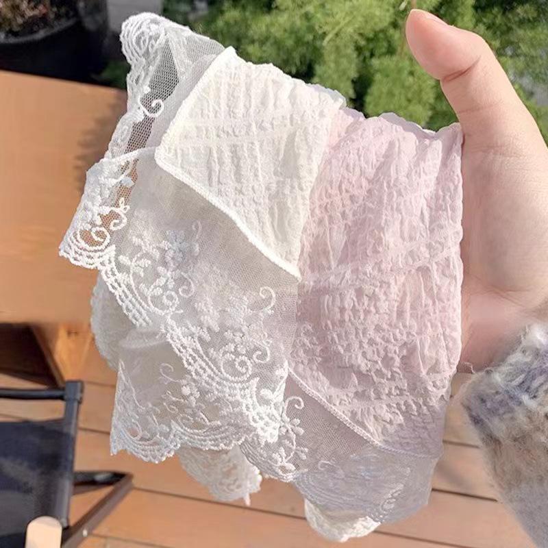 Breathable Summer Lace Triangle Scarf: High-End Sunscreen Head Wrap & Versatile Silk Hair Tie for Women