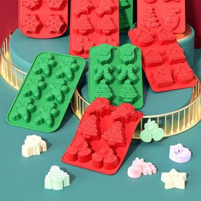 Weihnachts-Lebkuchenmann-Süßigkeitenform, Silikonform, Keks- und Schokoladenform, Backform für Kuchen, DIY, weihnachtliche Atmosphäre, Duftkerze