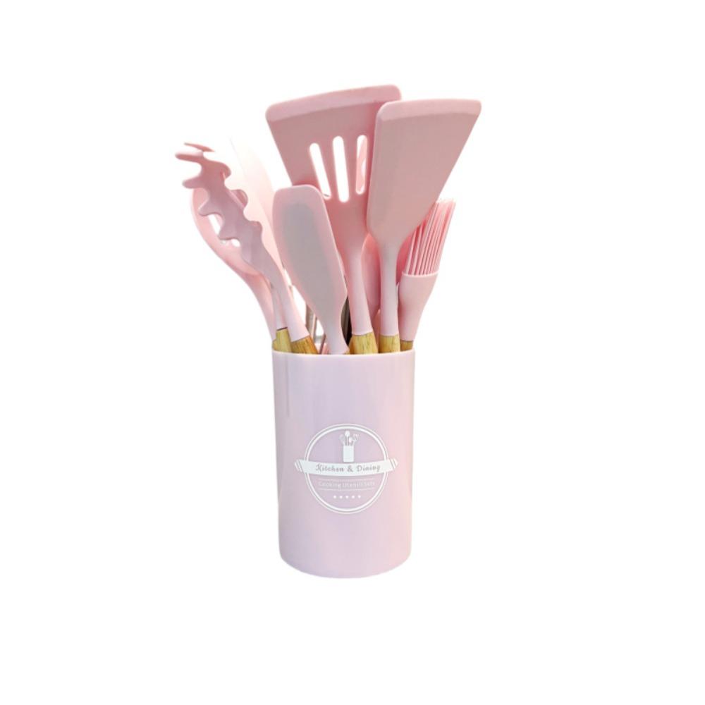 12pcs Heat Resistant Non-Stick Cookware Set Silicone Baking Shovel Soup Spoon  Kitchen Use