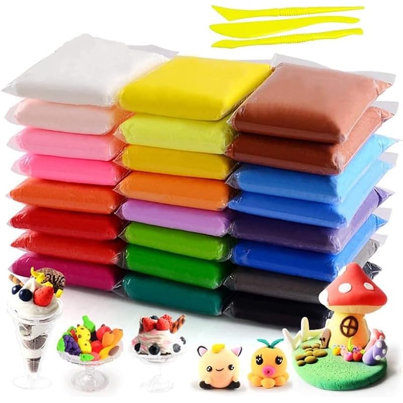 Eclet (Pack Of 12) Air Dry Clay, Colorful Children Soft Clay, Creative Art Crafts, Gifts For Kids-Multi Color. Non-Toxic