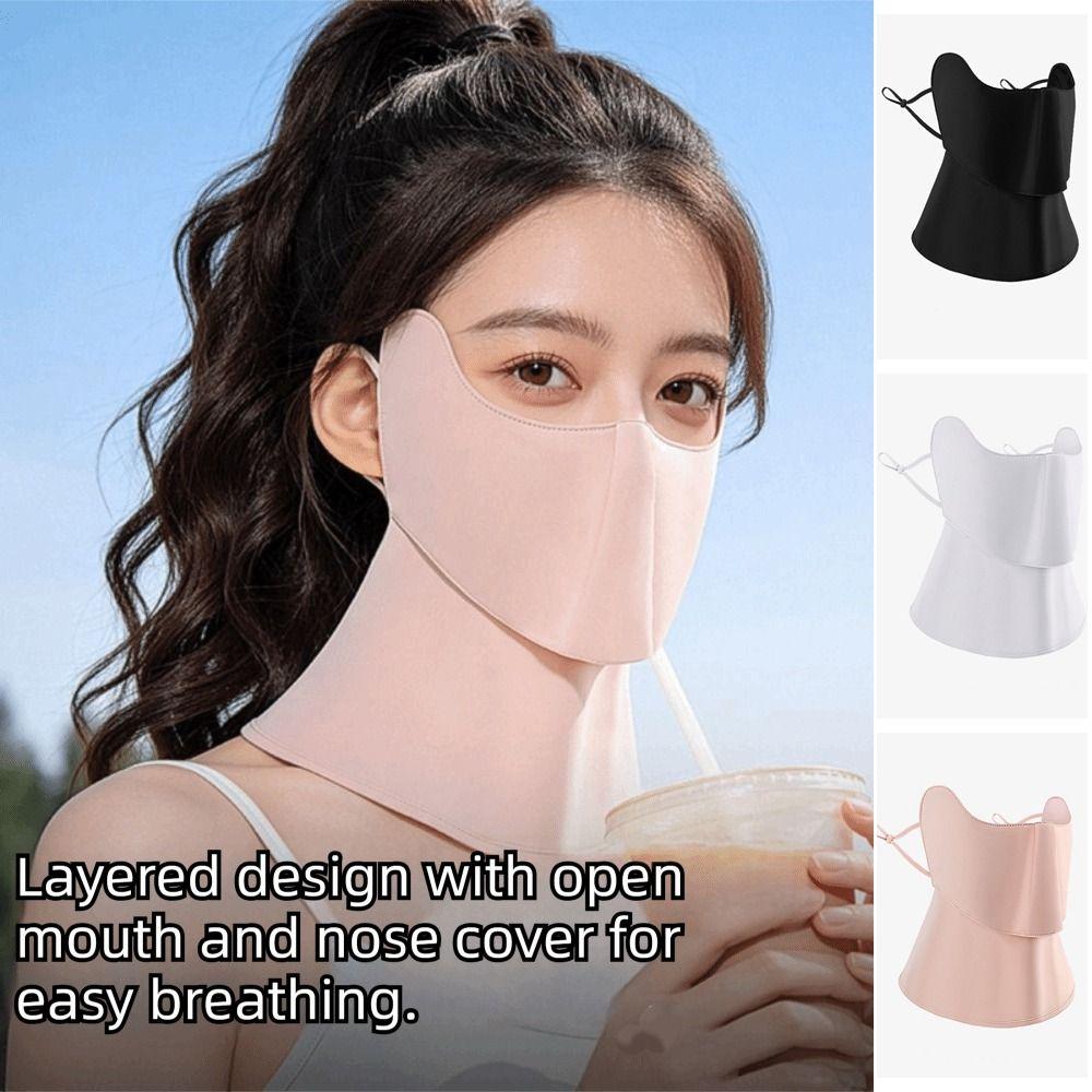 Breathable Ice Silk Mask Summer Face Gini Mask Adjustable Sunscreen Mask  Riding