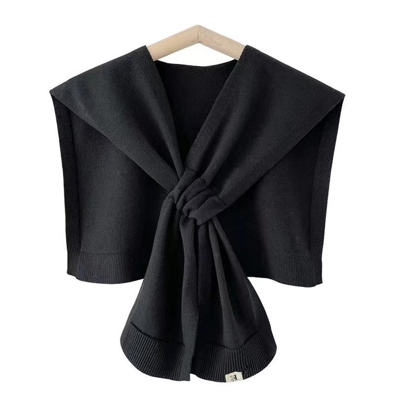 Spring and Autumn Air Conditioning Room Shoulder Neck Striped Shawl Outside Knitted Small Garment Versatile False Collar Shawl