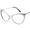 Gold Clear Half Frame Cat Eye Reading Glasses Women Fashion Blue Light Blocking Computer Eyeglasses Sexy Cateye Metal Frame +1 75