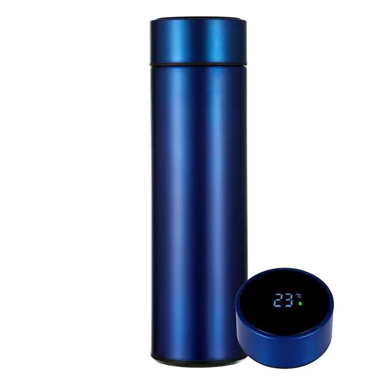 LOGO Name Thermal Bottle with Digital Thermometer 500ml Led Bilayer Flask Vacuum Insulated Bottle Portable Thermos Bottle 500ml