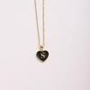 CARLIDANA Vintage Drop Oil Gold Plated Stainless Steel Heart Love Pendant Necklace for Women Initial 26 Letter Jewelry Gift