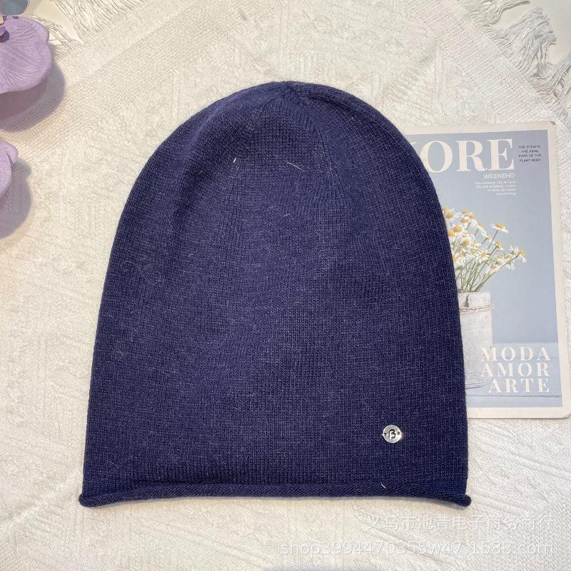 Letter B wool blended pile hat children's autumn and winter new Korean warm winter wool hat