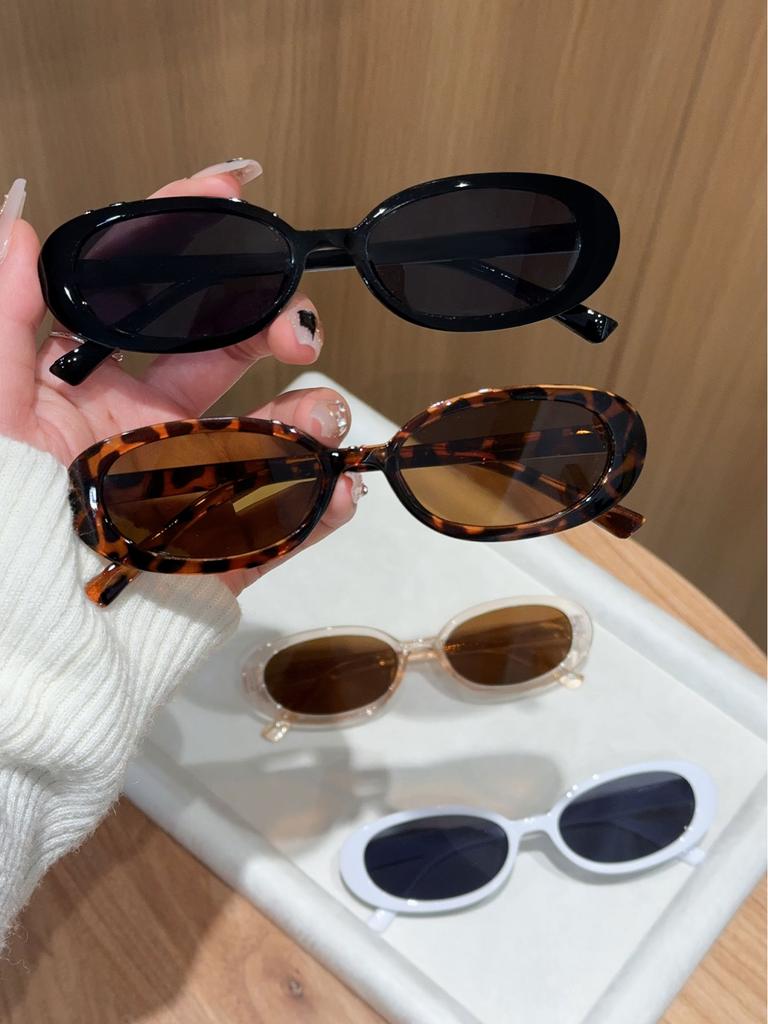4/5PCS Fashion Cat Eye Rectangle Oval Plastic Frame Women Sunglasses For Men Outdoor Daily Life Shades Eyewear Accessories.