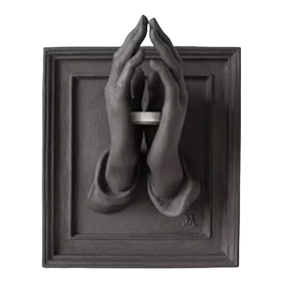 

Подсвечник «Молящиеся руки» 3D Фигурка молящихся рук Настенное украшение Вдохновляющая религиозная ручная скульптура Подставка для чайной свечи