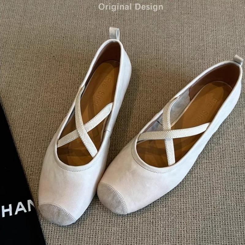 Fashion French 2025 New Flat Shallow Ballet Shoes Super Soft Evening Shoes Women's Singles Mary Jane Shoes