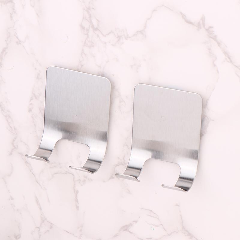 2Pcs Shower Hook Adhesive Razor Holder Wall Mounted Bathroom For Rack Shaver Shaving Holder Black Plastic Hook