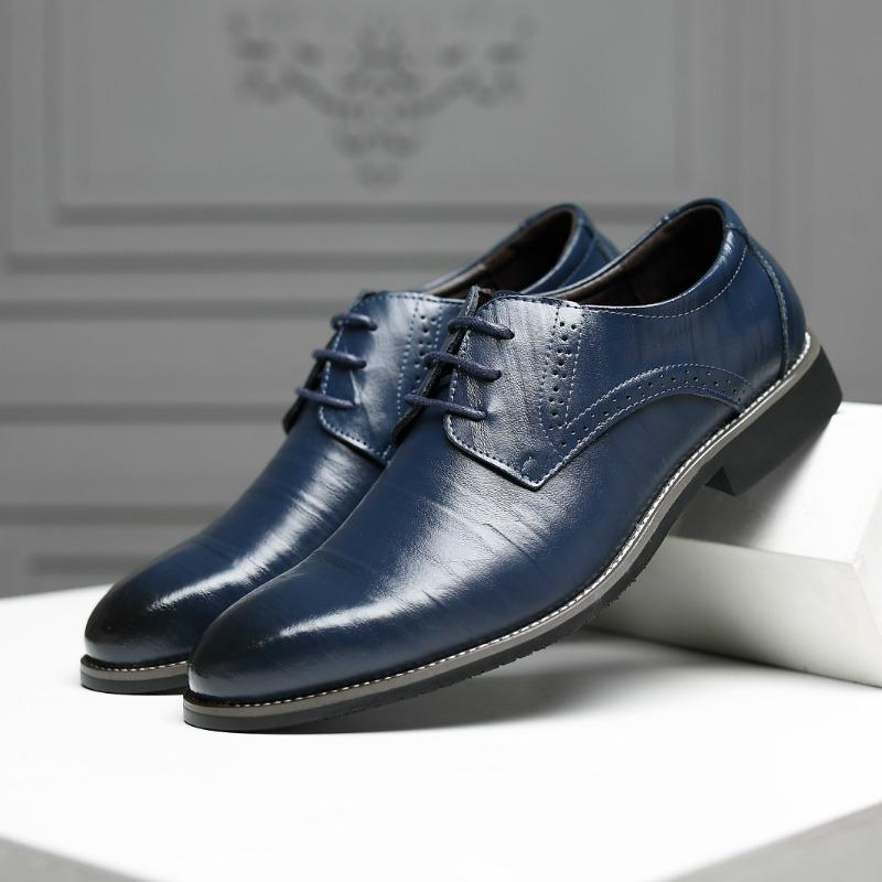 Men Leather Shoes High Quality Casual Handmade Comfortable Formal Dress Lace Up Oxfords Shoes