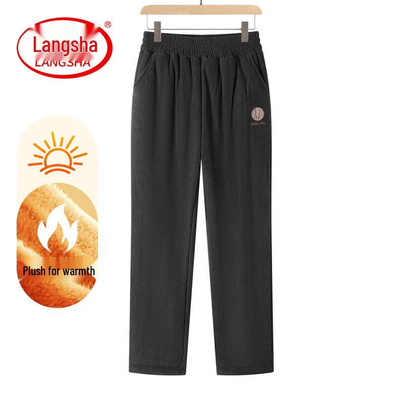

LangSha Women s Corduroy Winter Plus Velvet Loose Cotton Pants 3XL