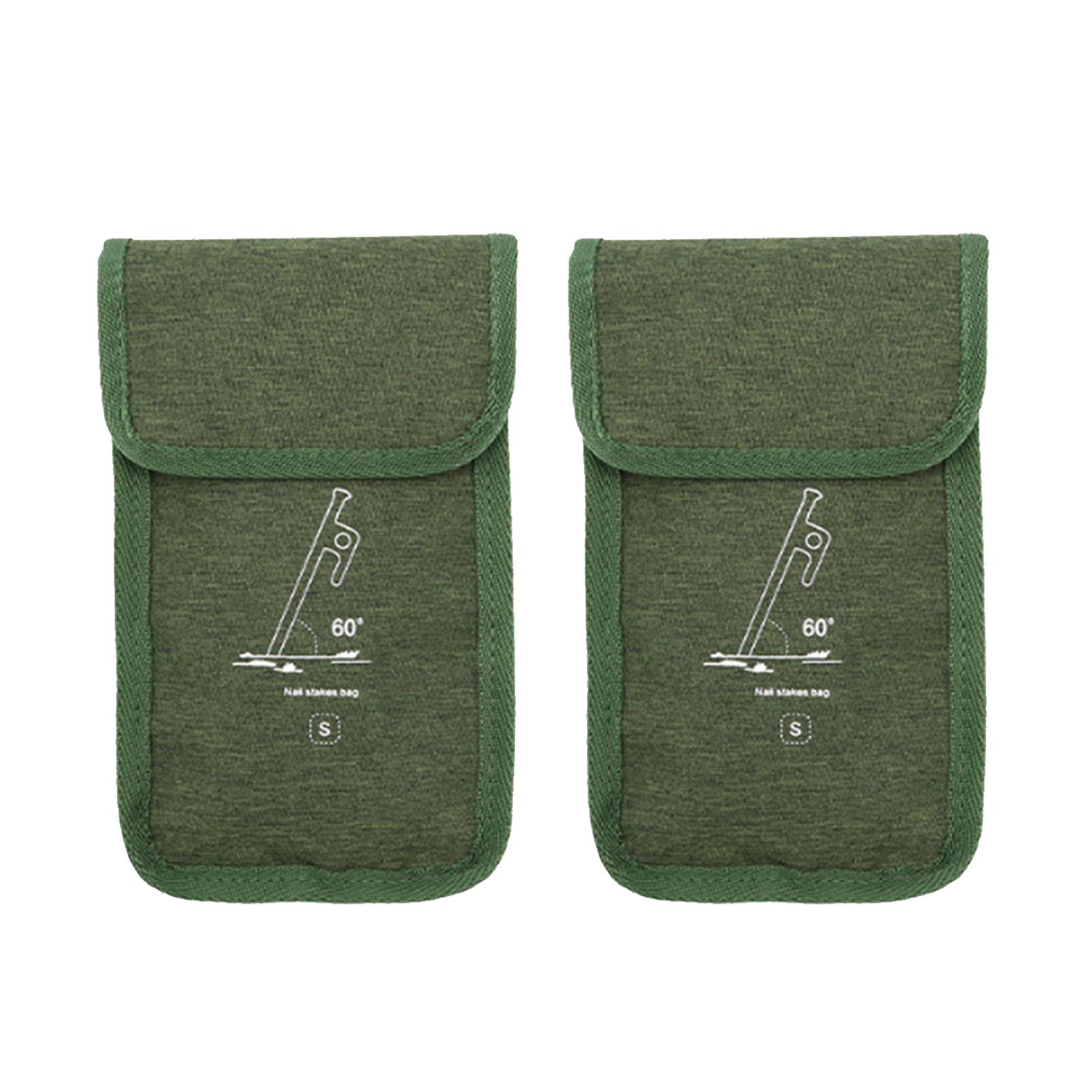2Pcs Oxfords Cloth Tent Stake Bag Outdoor Camping Ground Nails Bag Portable Ground Nails Storage Bag for Tent Peg S
