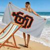 "SF Monogram with Orange Border Design" Patterned beach towel quick dry perfect for travel outdoor sports jogging the beach and swimming