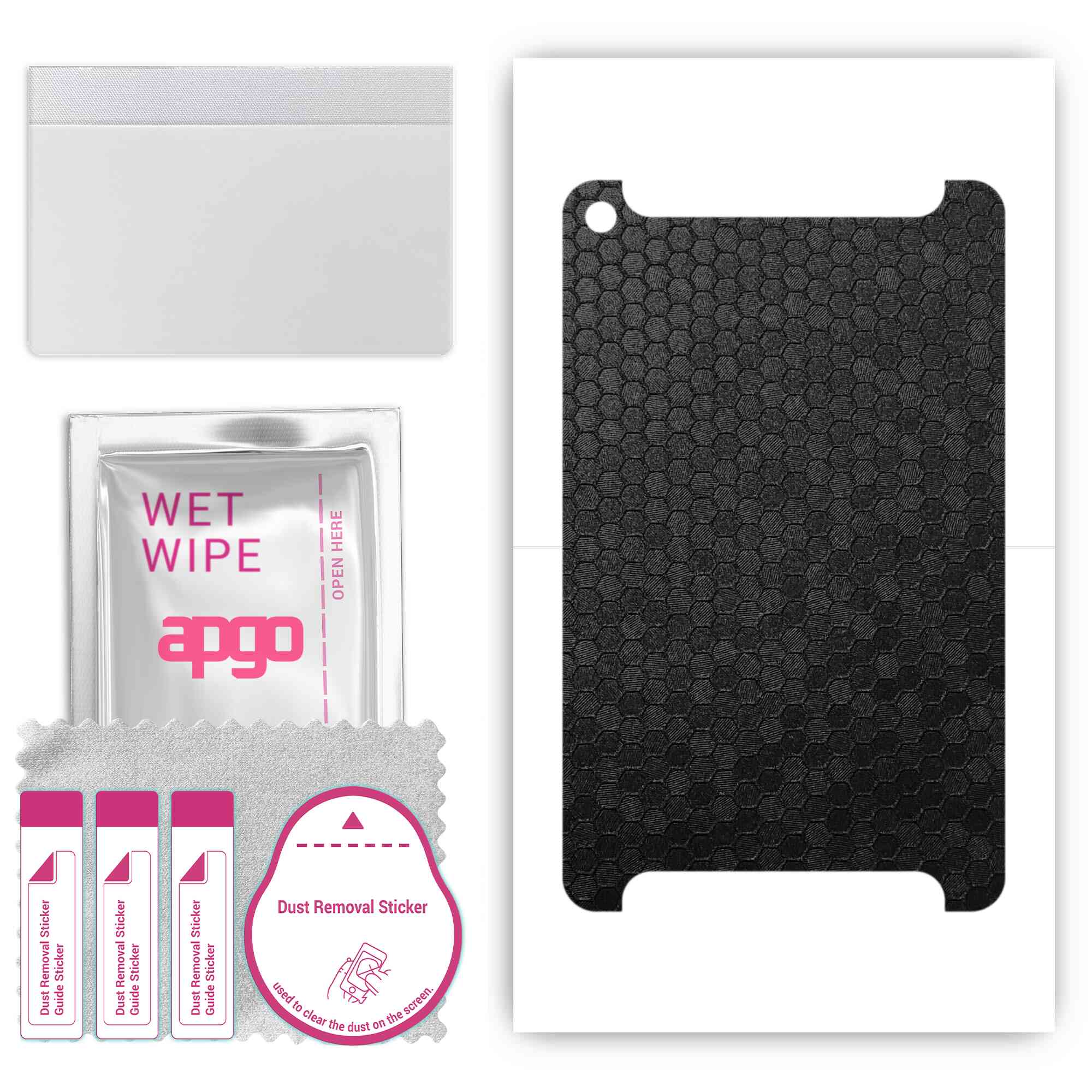 

apgo skin sticker film foil vinyl for the BACK compatible with LG G Pad 5 10.1, scratch-resistant, easy to install - Black Honeycomb