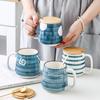 500ml Ceramiczny Kubek z Łyżeczką Japoński Ręcznie Malowany Styl Kubki Śniadaniowe Biuro Dom Filiżanka do Herbaty Kubek na Wodę Naczynia do Picia Prezenty