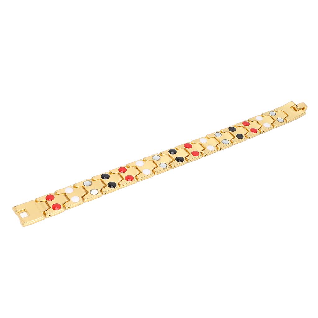 Magnet Therapy Bracelet Hexagon Design Improve Sleep Stylish Widen Titanium Steel Bracelets Jewelry