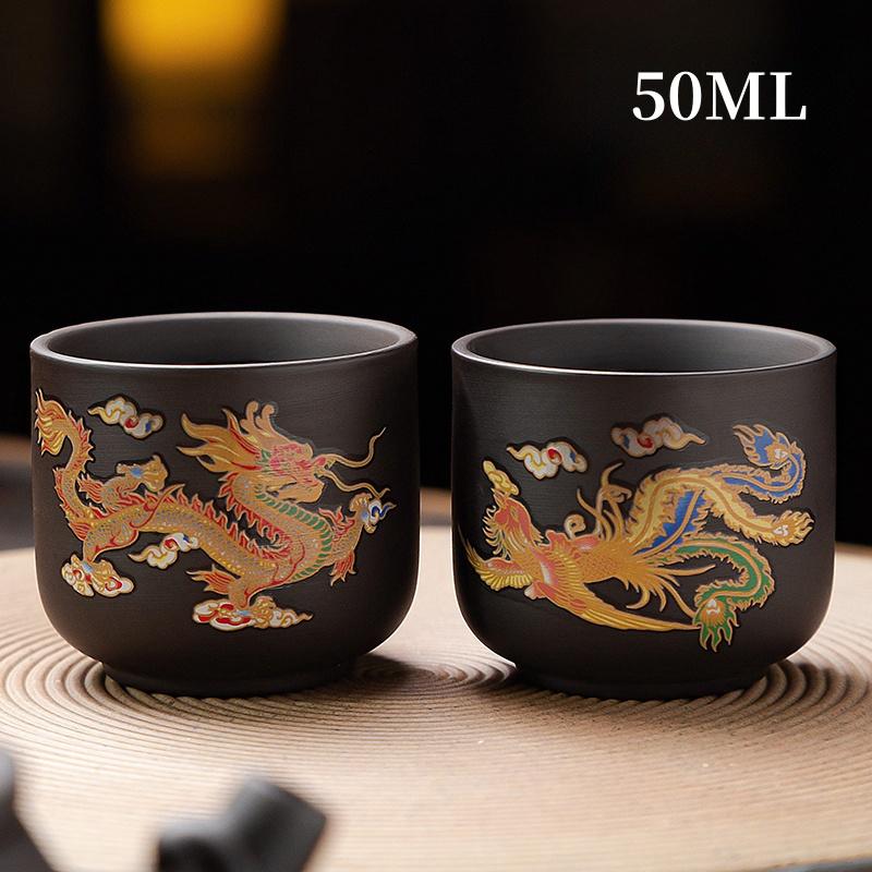 Yixing Purple Clay Pot Household Chinese Dragon and Phoenix Tea Cup