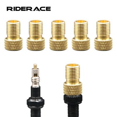 Lot de 5 adaptateurs de valve de transfert de pneu de vélo Presta vers Schrader, adaptateur de valve en cuivre, roues, outil de buse de gaz, accessoires de cyclisme