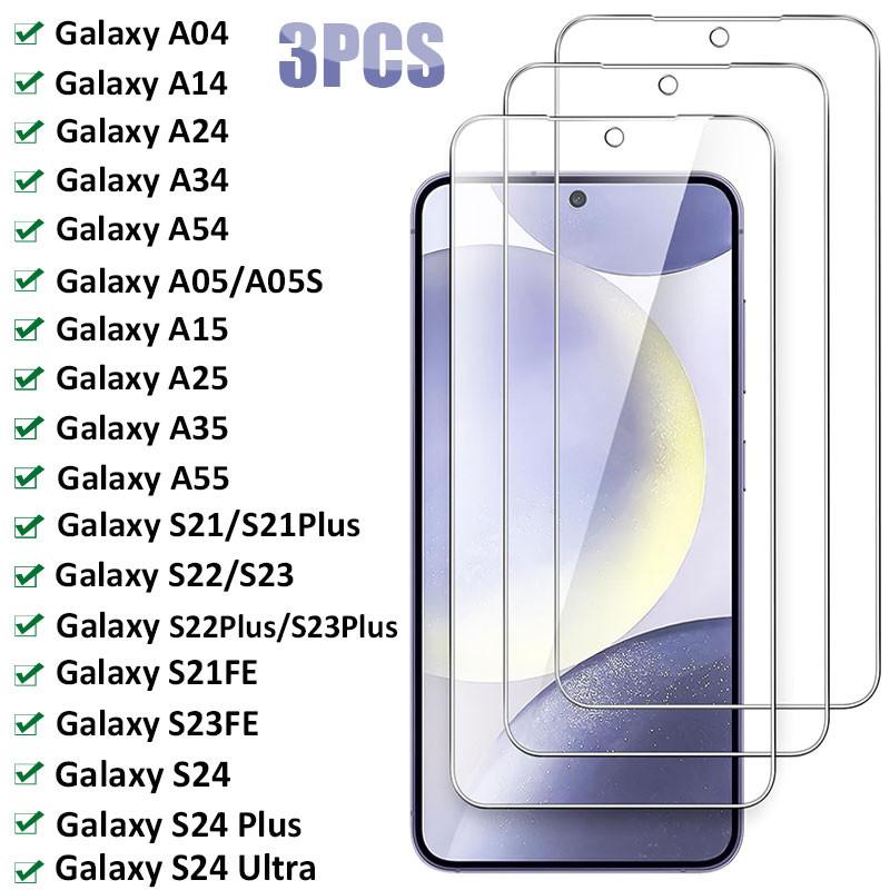 3 buc Sticlă Securizată Pentru Samsung Galaxy S24 S23 S22 Plus S21FE A04 A14 A54 A34 A15 A25 A05S A35 A55