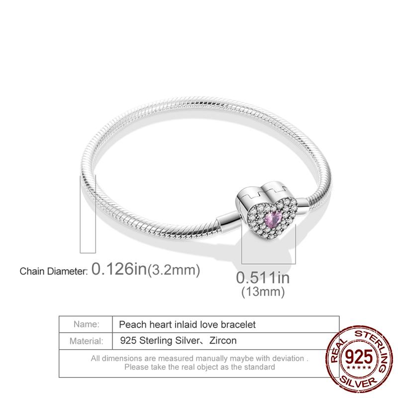 Design Sparking Butterfly Paw Heart Snake Chain Bracelet fit Charm Bead DIY Women 925 Sterling Silver Jewelry