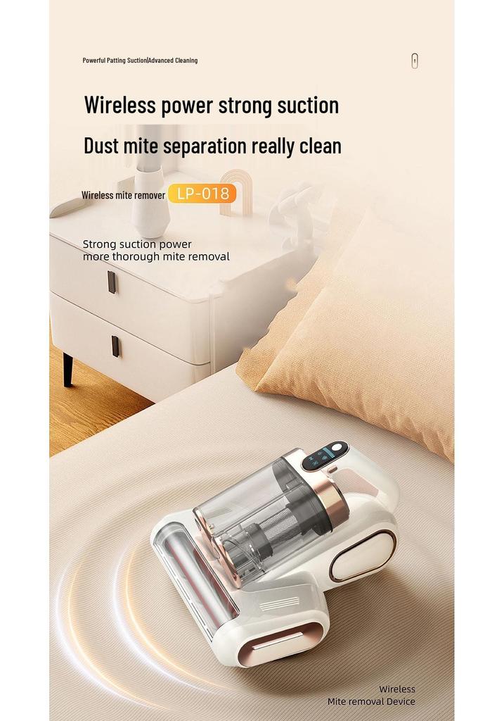 Automatic Bed Vacuum with Double Dust Cup & UV Sterilizer - High Suction Mite Remover