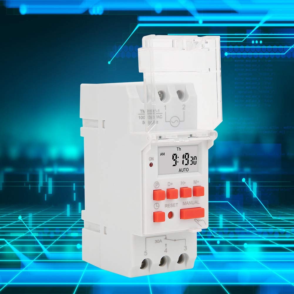 AC100-130V 30A Timer Switch On/Off Timer Control 24 Hours 7 Days Programmable Time Relay TM919B-1 Light Fan Digital Switch