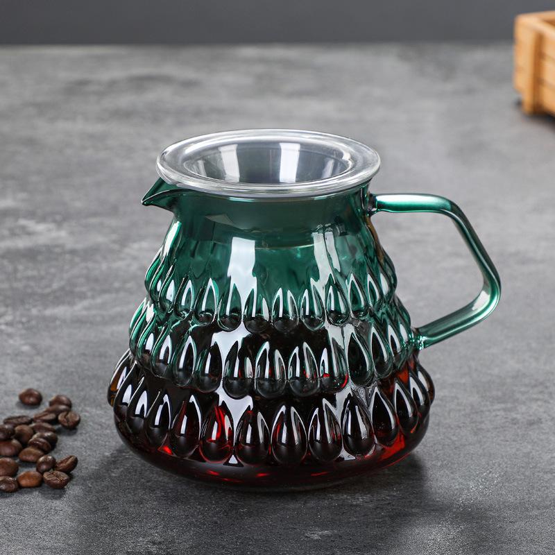 

Hand Blown Borosilicate Glass Coffee Maker Pour Over Set with Dripper and Carafe 501-600ml