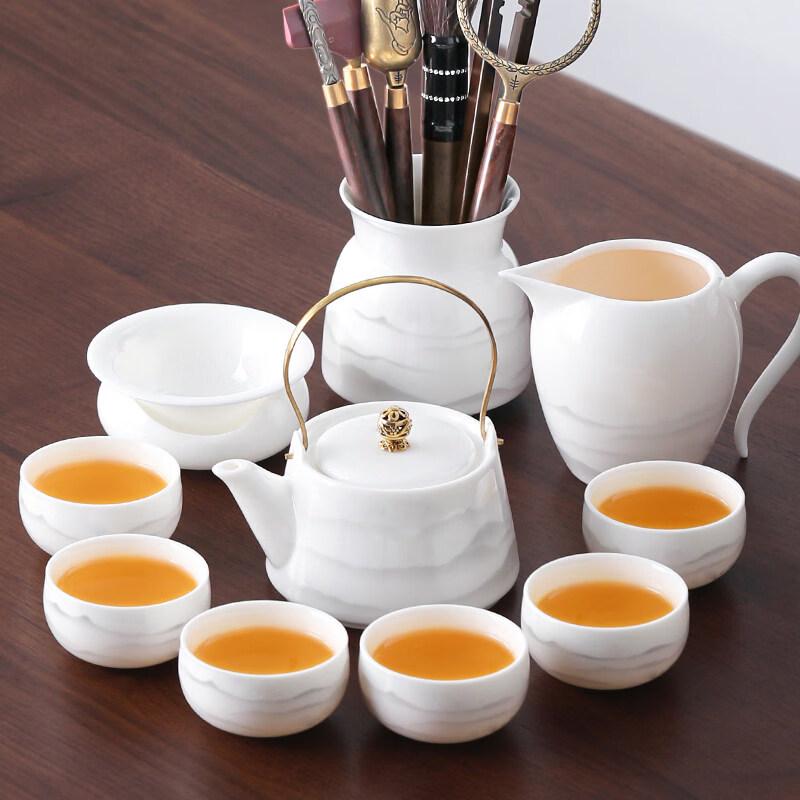 

Mutton Fat Jade White Porcelain Gongfu Tea Set