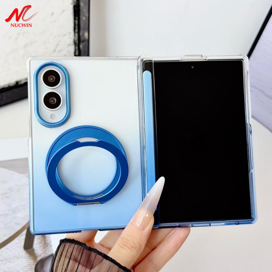 360 Rotate Magnetic Stand Holder Case For Samsung Z Fold 8 Ultra Fold8 Galaxy Z Fold 7 6 5 for Magsafe Gradient Color PC Cover