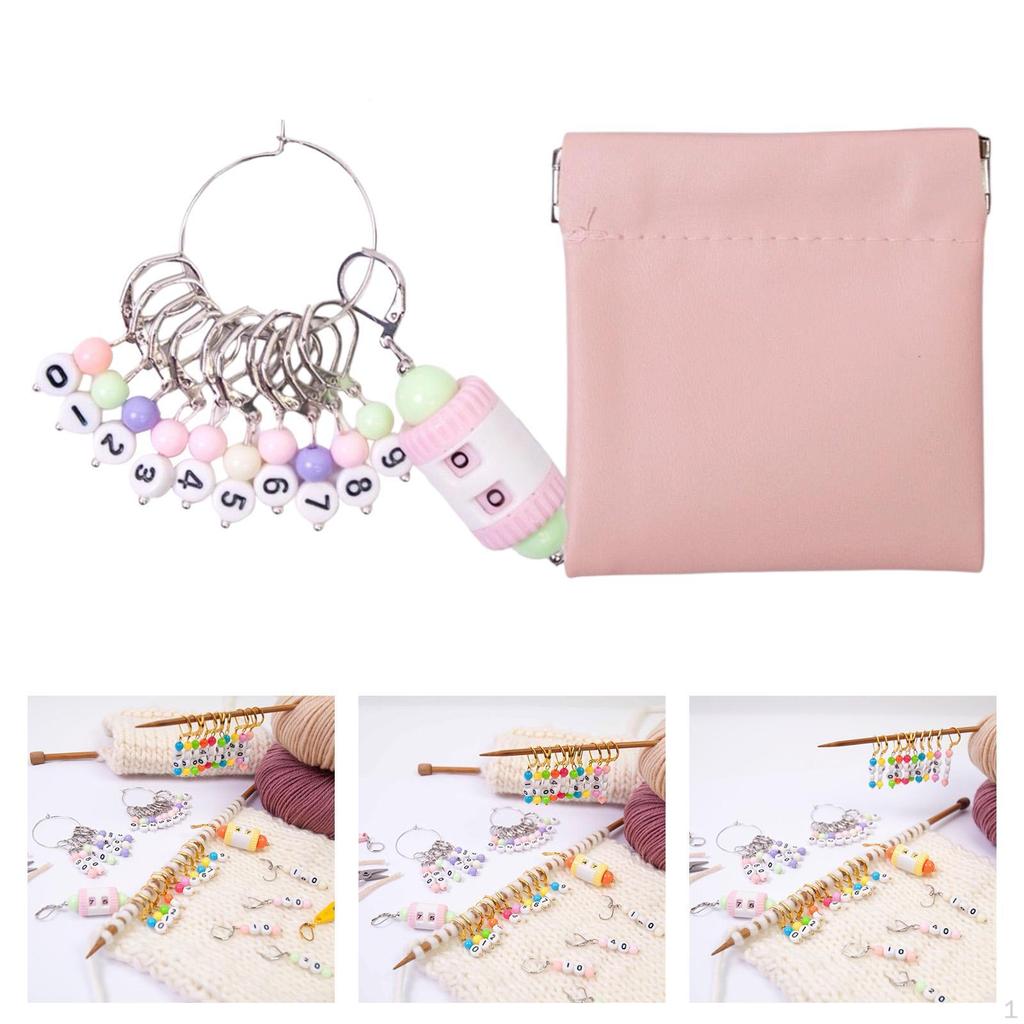 Knitting Stitch Marker Crochet Multifunction Reusable with Storage Bag DIY Projects Sewing