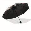 1pc Skull Flowers Automatic Open/close Folding Compact Umbrella, 8-Rib Sturdy Canopy, Lightweight Portable, Everyday Use, Gift, Outdoor Umbrella, Trav