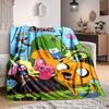 1pc Adventure Time Flannel Throw Blanket - Lightweight Soft Warm All-Season Blanket for Sofa, Bed, Travel, Camping  L1029181