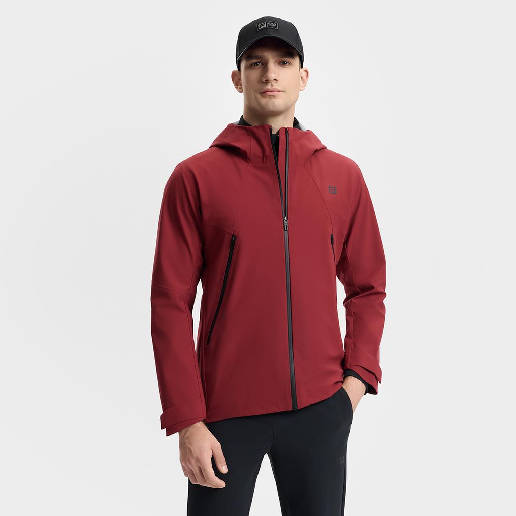 FILA Fashion Woven Hooded Jacket Two-Piece Set Men tops Rust-Red A11M511716FRD