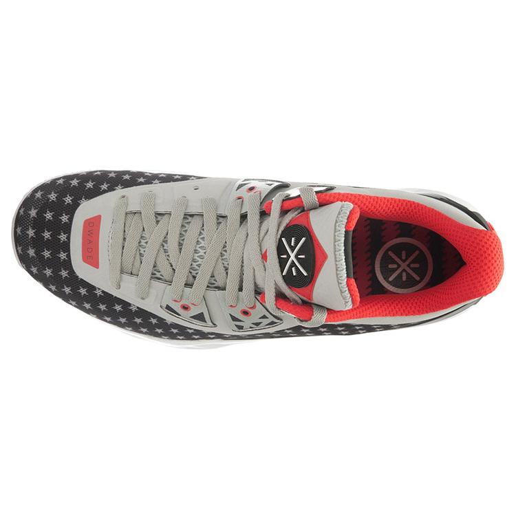 Li Ning WOW 4 Cushioning, Wear Resistant Mid Top Basketball Shoes Unisex Black Gray Red ABAK033-15