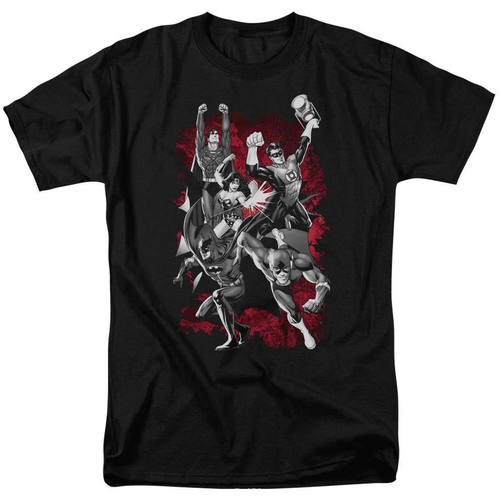 DC Comics Justice League Explosion Black T-Shirt S