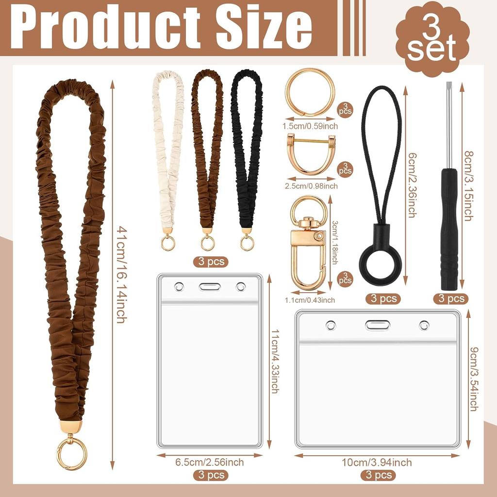 Scrunchies Lanyards for Id Badges, Stretchy Lanyard for Women Teacher Nurse