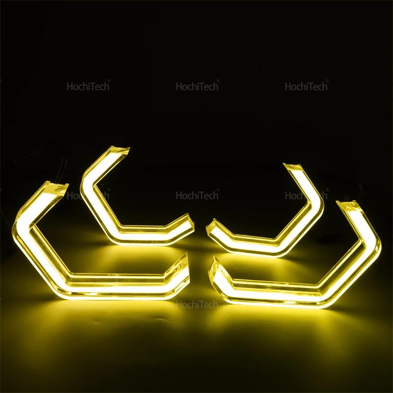 Crystal M4 Style Lemon Yellow Color LED Angel Eyes Kit Rings White Lamps for BMW X1 E84 2009-2015 Xenon Headlight