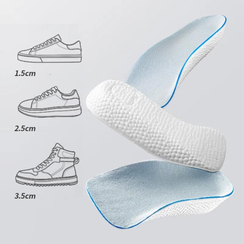 Plantillas Suaves para Aumentar la Altura Zapatillas Elevadores de Talón Espuma Viscoelástica Ligeras Almohadillas para Zapatos para Hombres Mujeres Soporte de Arco Plantillas Ortopédicas