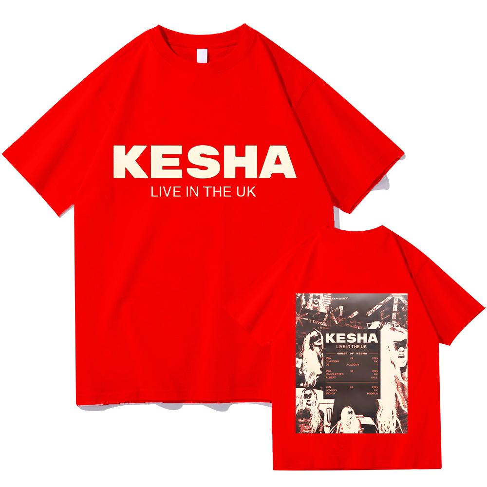 

Kesha Live in The UK 2025 T-shirts House of Kesha Fan Gift Tshirt Women Men Cotton Tees Oversized Classic Graphic Printing Tops S