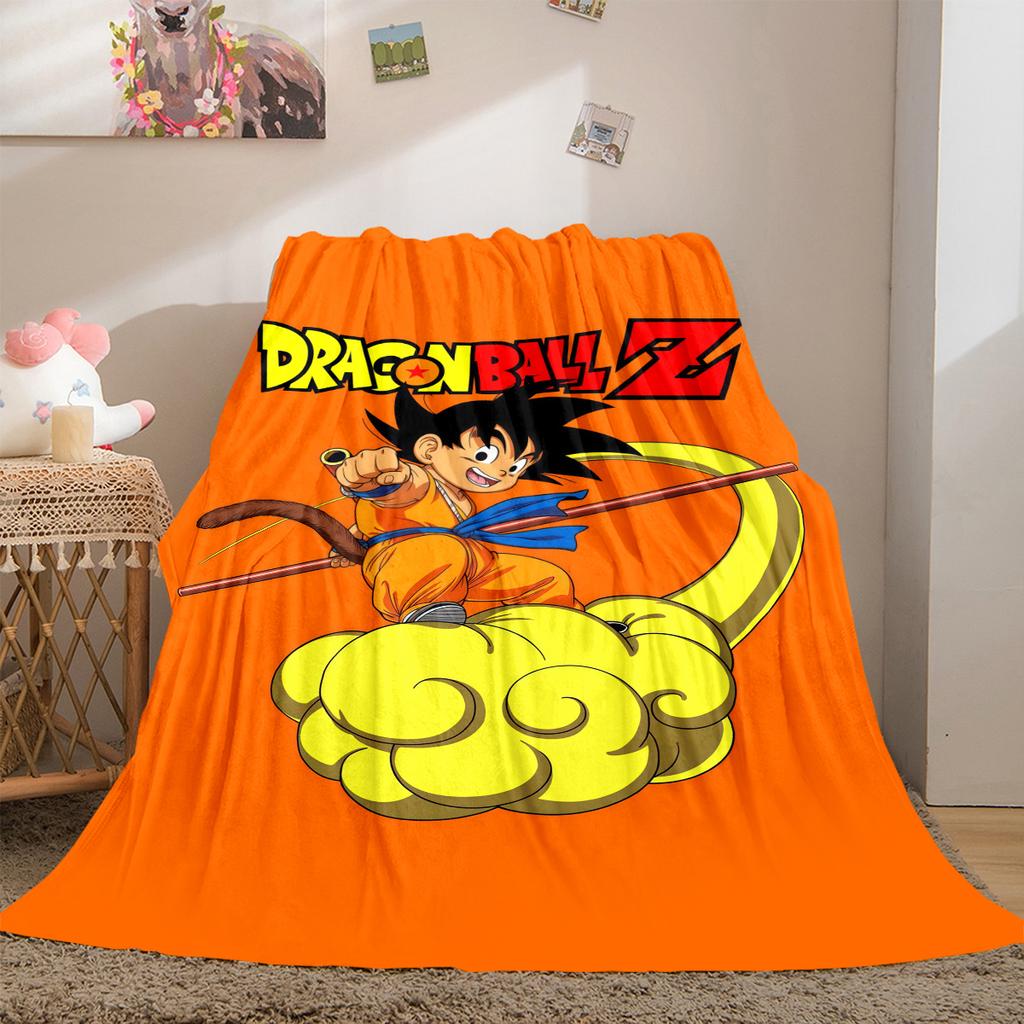 1PC Son Goku  Print Flannel Blanket, High quality All Seasons, Home Decor, Warmth and Comfort, Perfect for Christmas Gifts