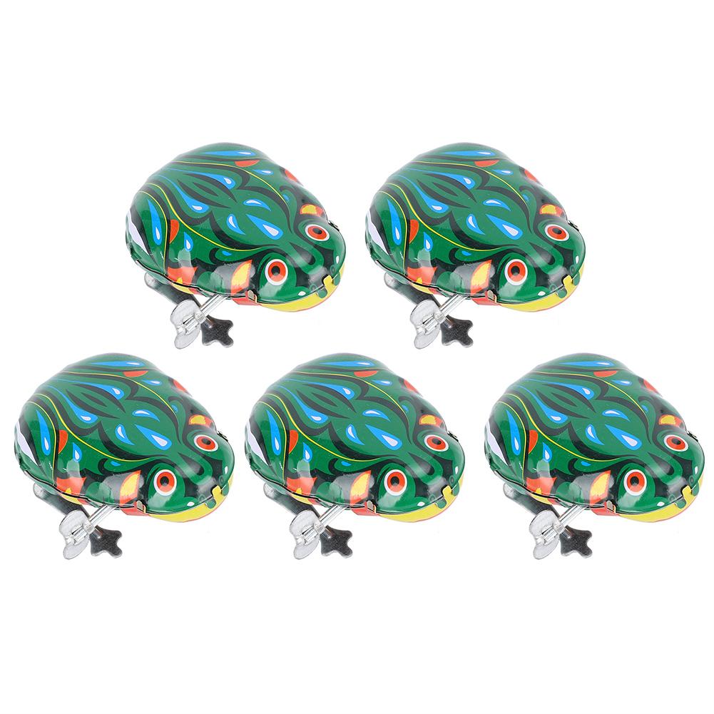 5 PCS Clockwork Pet Toy Iron Sheet Frogs Suitable for Cat Dog Playing Accessories(Clockwork  Spring SemiAutomatic