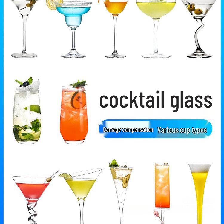 High-Stemmed Cocktail & Martini Glass Set - Creative Internet Celebrity Design