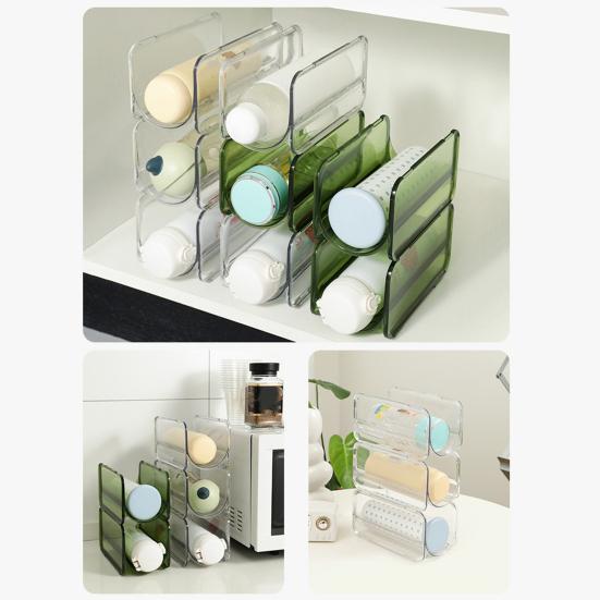 Bottle Storage Holder Free-Standing Stackable Stable Structure Thick Smooth Edge Keep Neat Deep Kitchen Water Bottle Bottle Storage Shelf