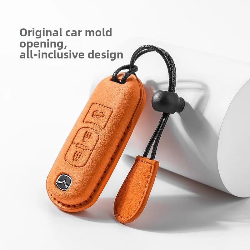 Mazda Car Key Cover Premium Leather Flip Key Case Compatible with Mazda 3 4 5 Models Auto Accessories Shell Buckle Bag