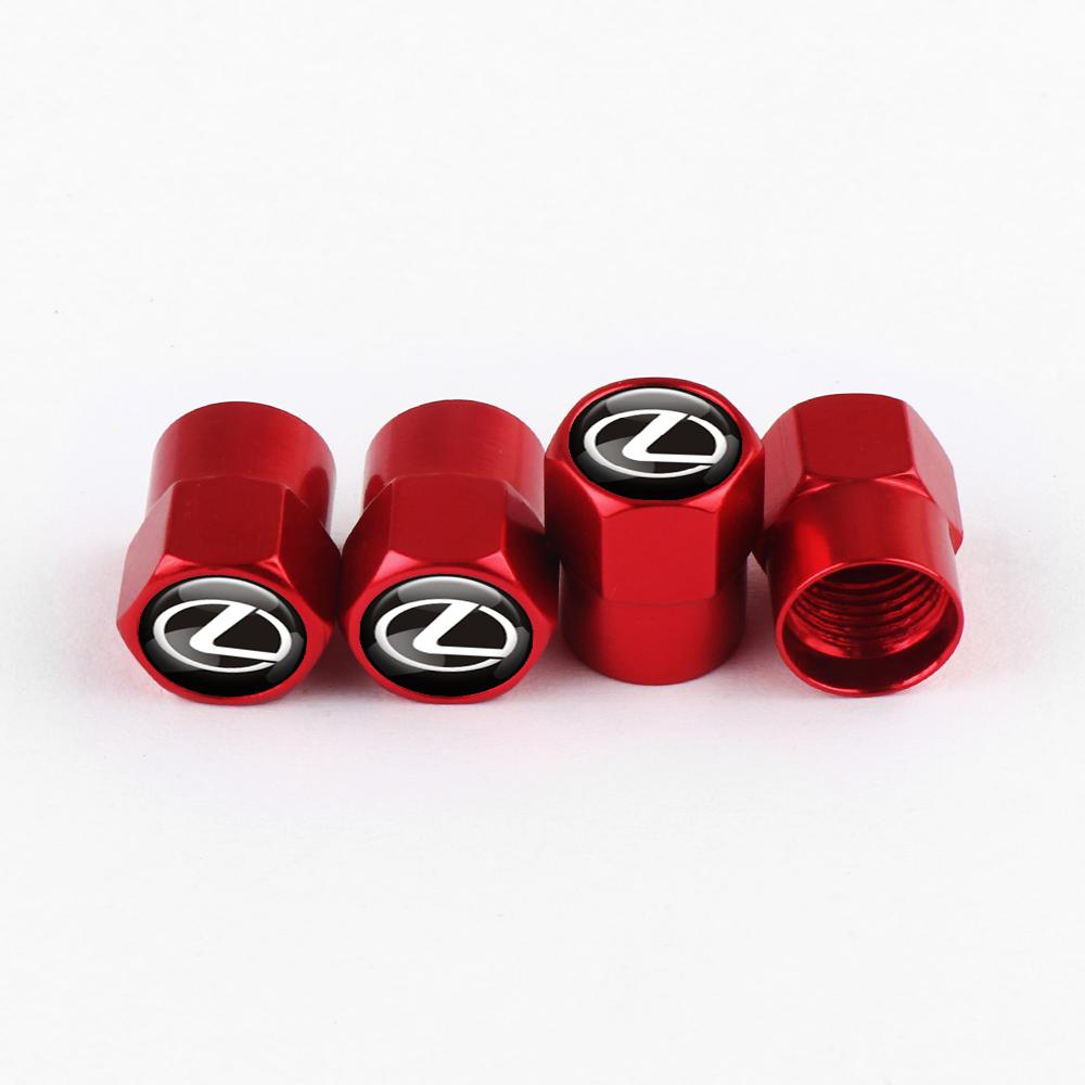 4Pcs Aluminium Car Wheel Tire Valve Cover Dust-proof Decorative Caps Accessories For Lexus RX350 IS250 IS350 GX460 ES350 GS350CE7 