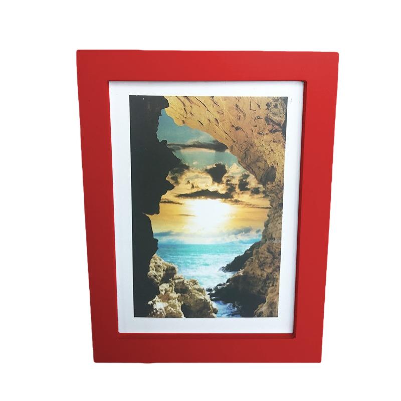 Wooden Colorful Creative Wall Calligraphy Photo Frame Poster Certificate Box Multi Size Drawings Poster Display Ornaments